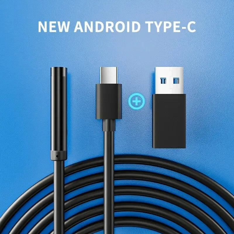 USB-Endoskopkamera – Wasserdicht IP67, mit LED & Typ-C für Android & PC